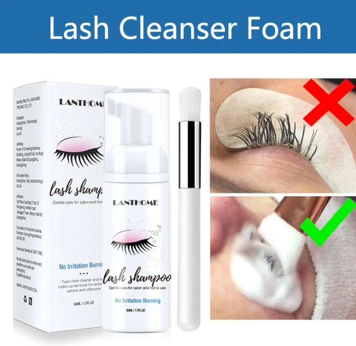 Wholesale Price Customized Lash Shampoo Eyelash Extension Cleanser Eyelid Foaming Cleanser