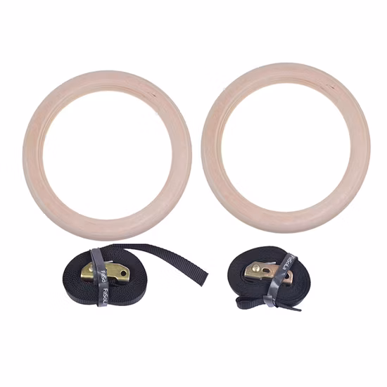 Anello calisthenics in legno resistente con cinghie fissate con numero/fibbie adesive per caviglia/ancoraggi per porta allarme