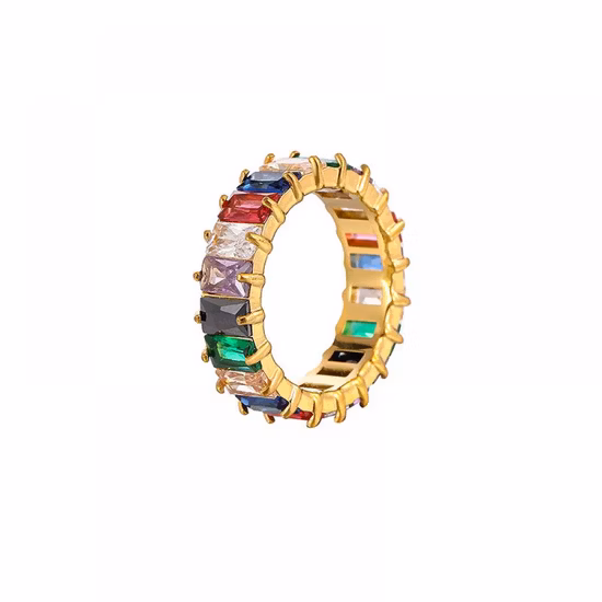 Anello ovale in colla blu con goccia in acciaio inossidabile Anello da uomo liscio dorato